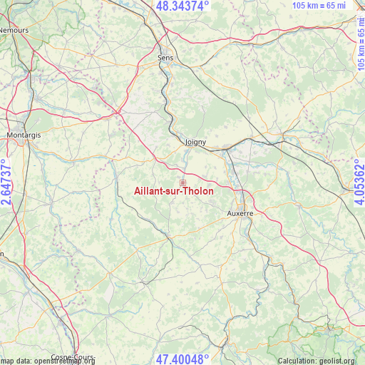 Aillant-sur-Tholon on map