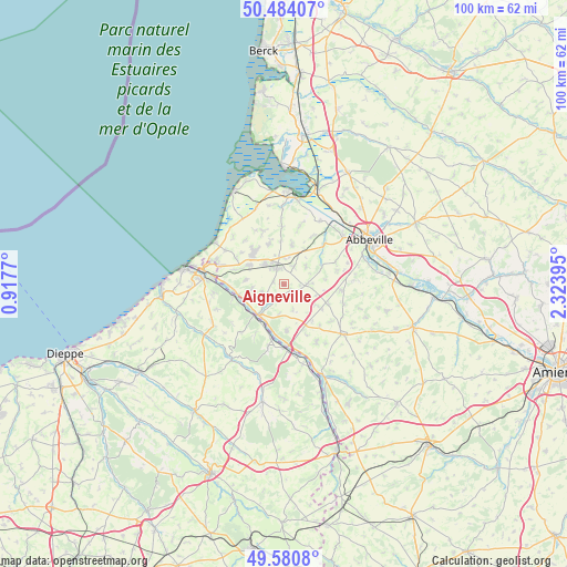 Aigneville on map