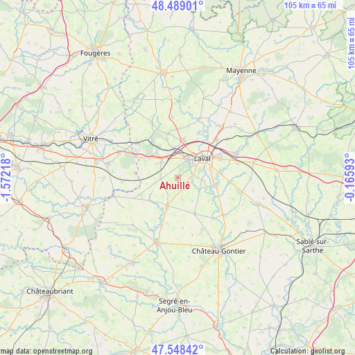 Ahuillé on map