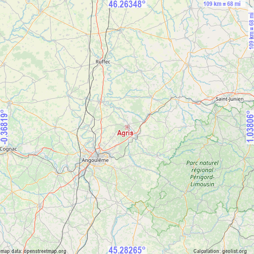 Agris on map