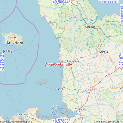 Agon-Coutainville on map