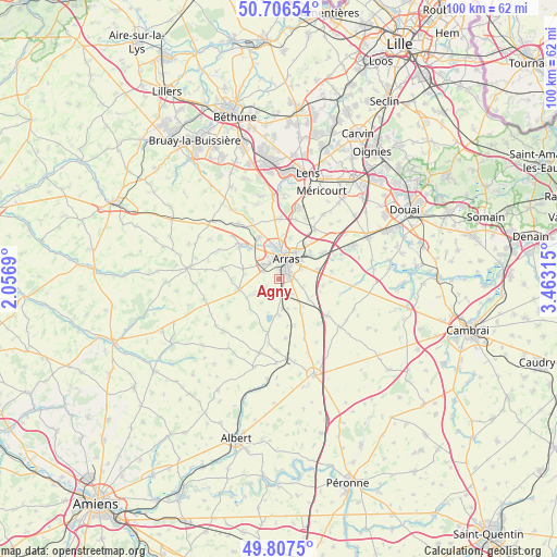 Agny on map