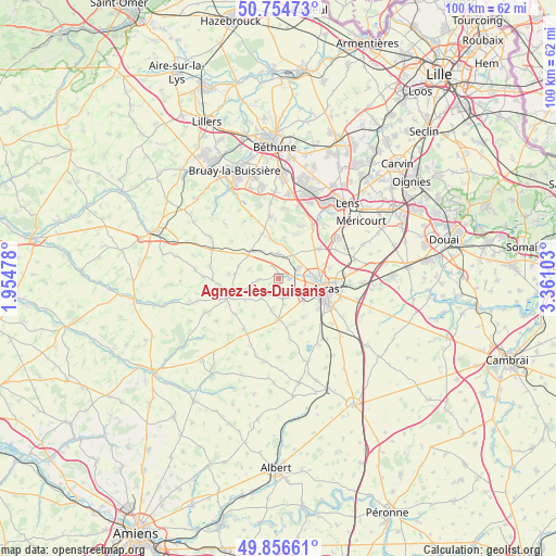 Agnez-lès-Duisans on map