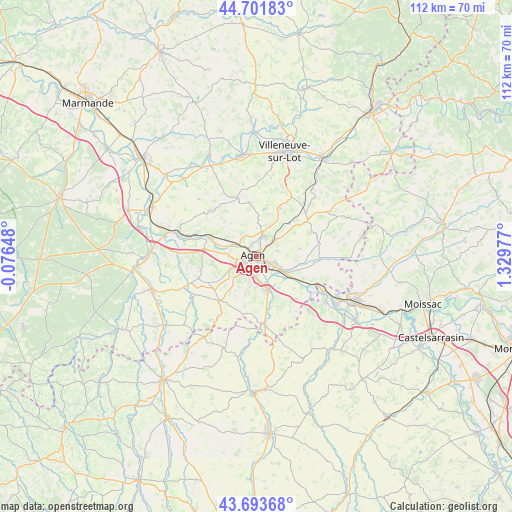 Agen on map