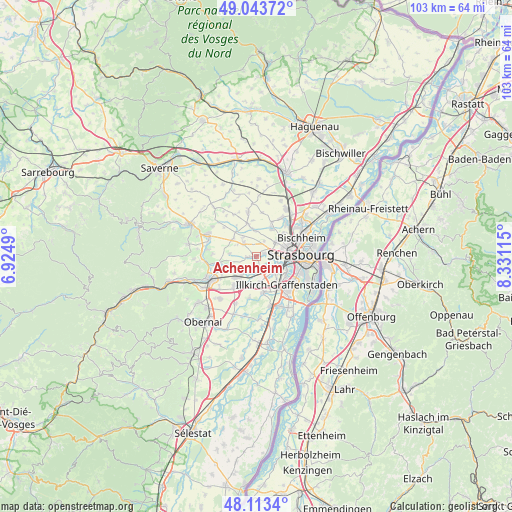 Achenheim on map