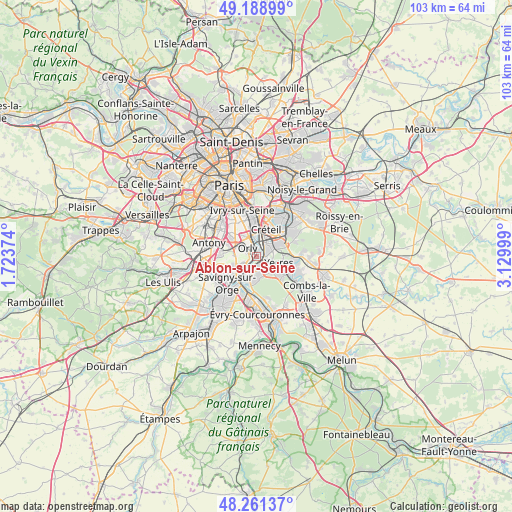 Ablon-sur-Seine on map
