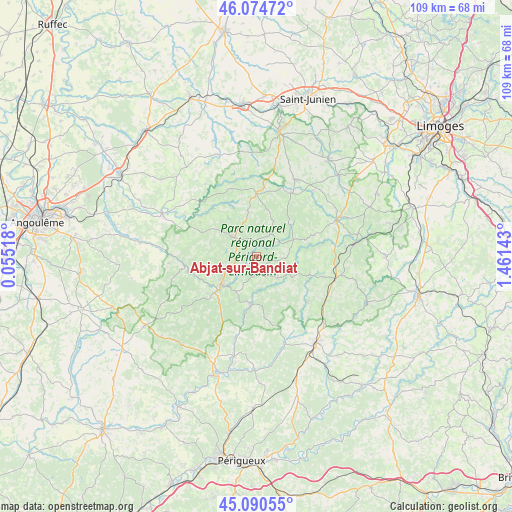 Abjat-sur-Bandiat on map
