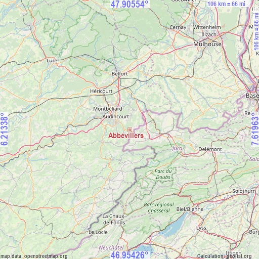 Abbévillers on map