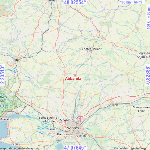 Abbaretz on map