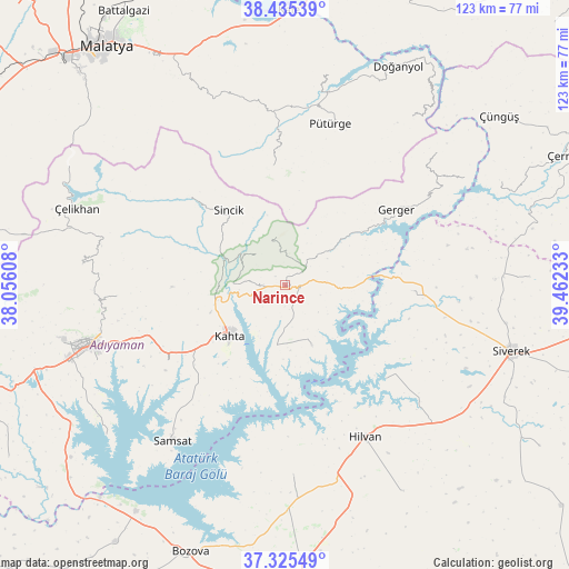 Narince on map