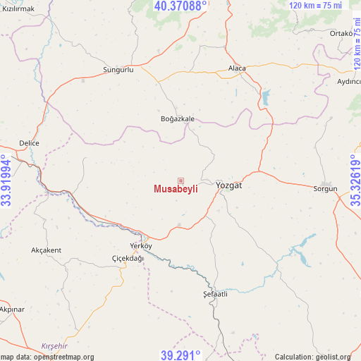 Musabeyli on map