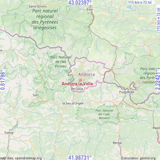 Andorra la Vella on map
