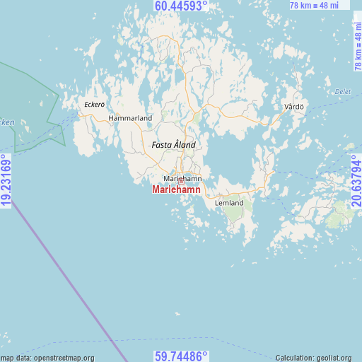 Mariehamn on map