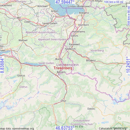 Triesenberg on map