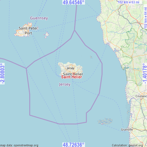 Saint Helier on map