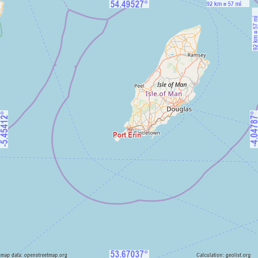 Port Erin on map