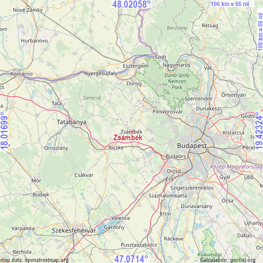 Zsámbék on map