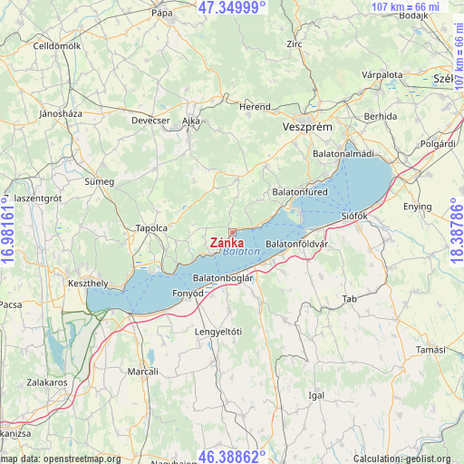 Zánka on map