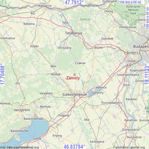 Zámoly on map