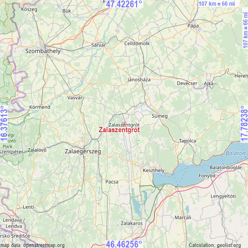 Zalaszentgrót on map