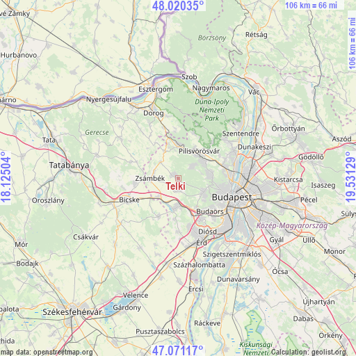 Telki on map