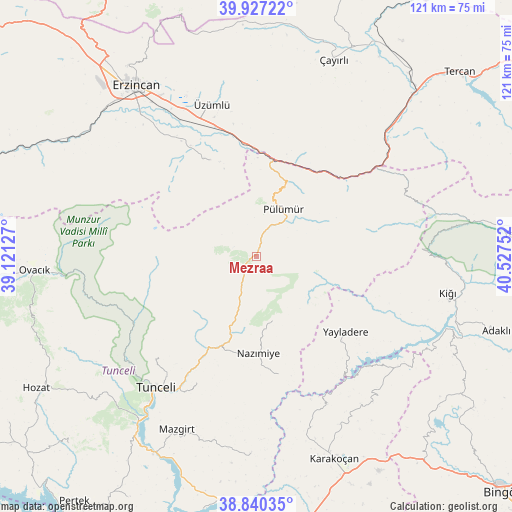 Mezraa on map