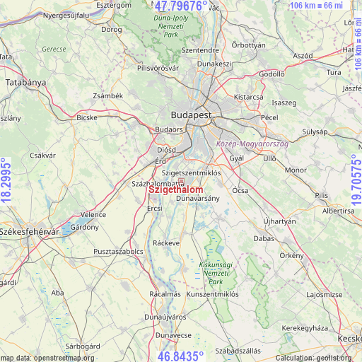 Szigethalom on map