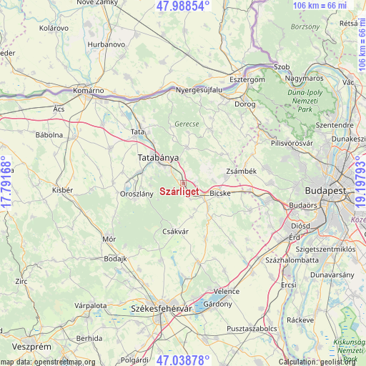 Szárliget on map