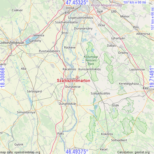 Szalkszentmárton on map