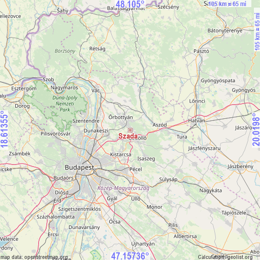 Szada on map