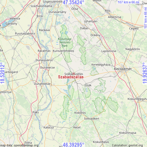 Szabadszállás on map