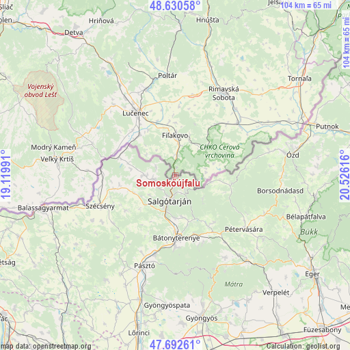 Somoskőújfalu on map