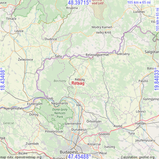 Rétság on map