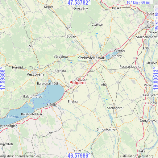 Polgárdi on map