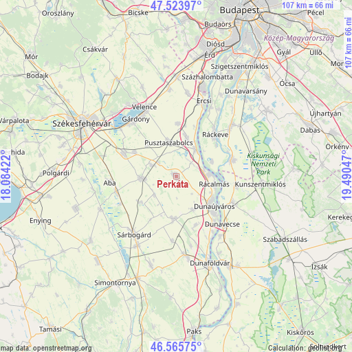 Perkáta on map