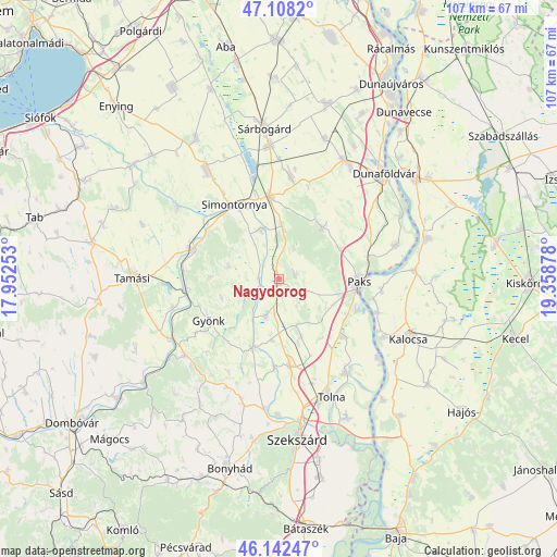 Nagydorog on map