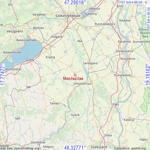 Mezőszilas on map