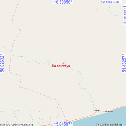 Daḩasuways on map