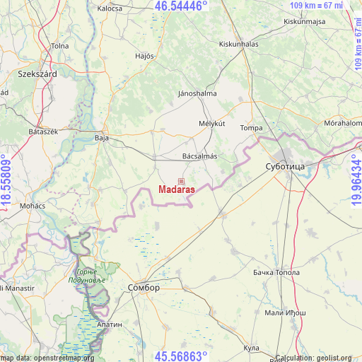 Madaras on map