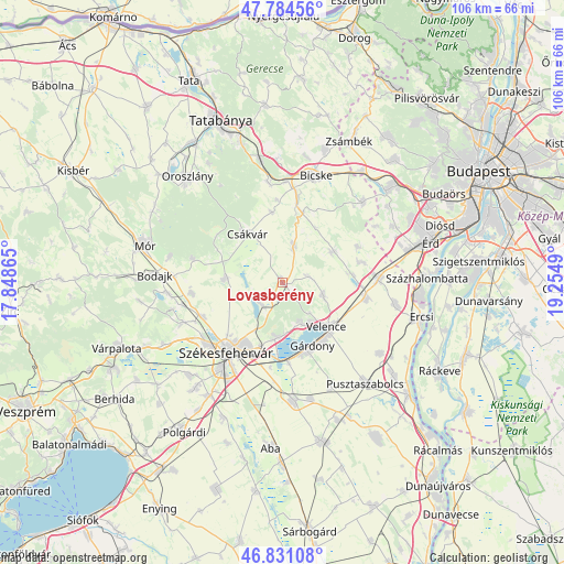 Lovasberény on map