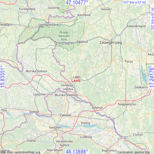 Lenti on map