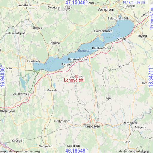 Lengyeltóti on map