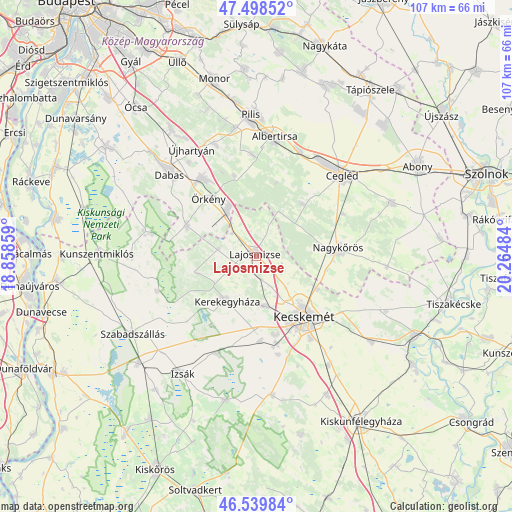 Lajosmizse on map