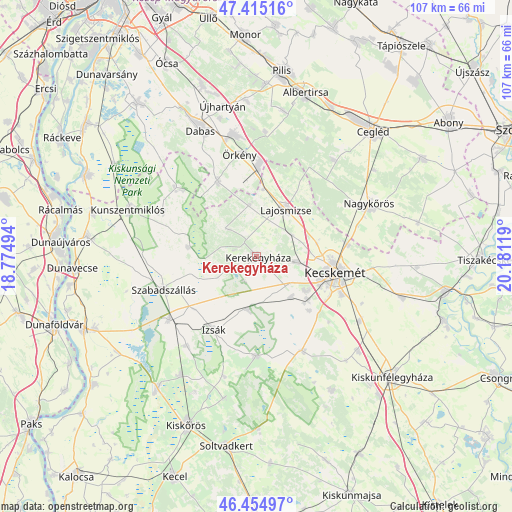 Kerekegyháza on map