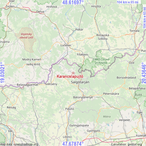 Karancslapujtő on map