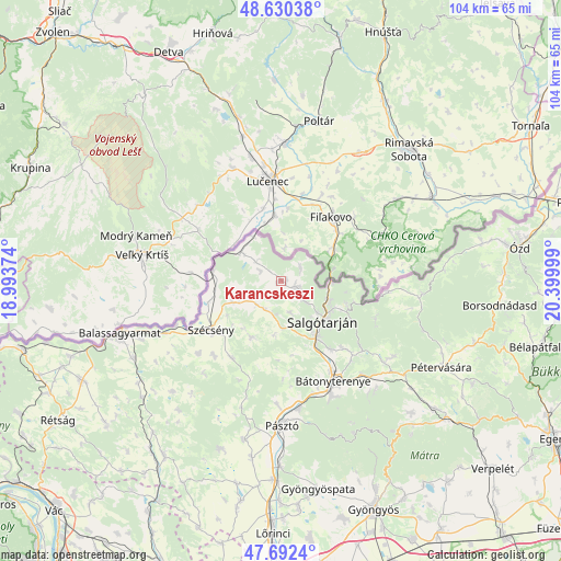 Karancskeszi on map