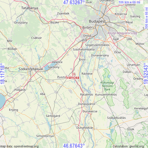 Iváncsa on map