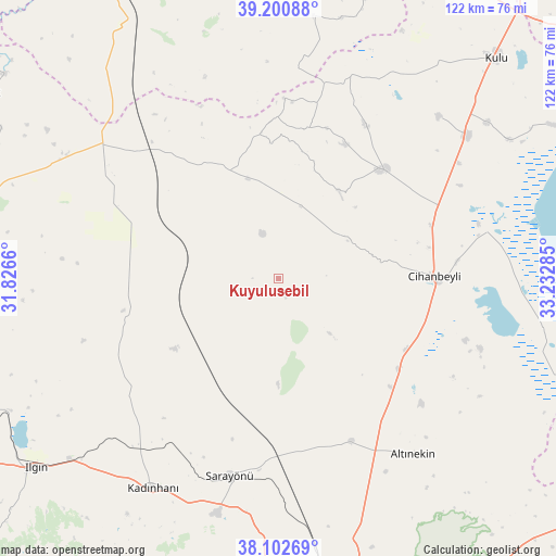 Kuyulusebil on map