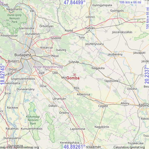 Gomba on map