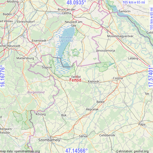 Fertőd on map